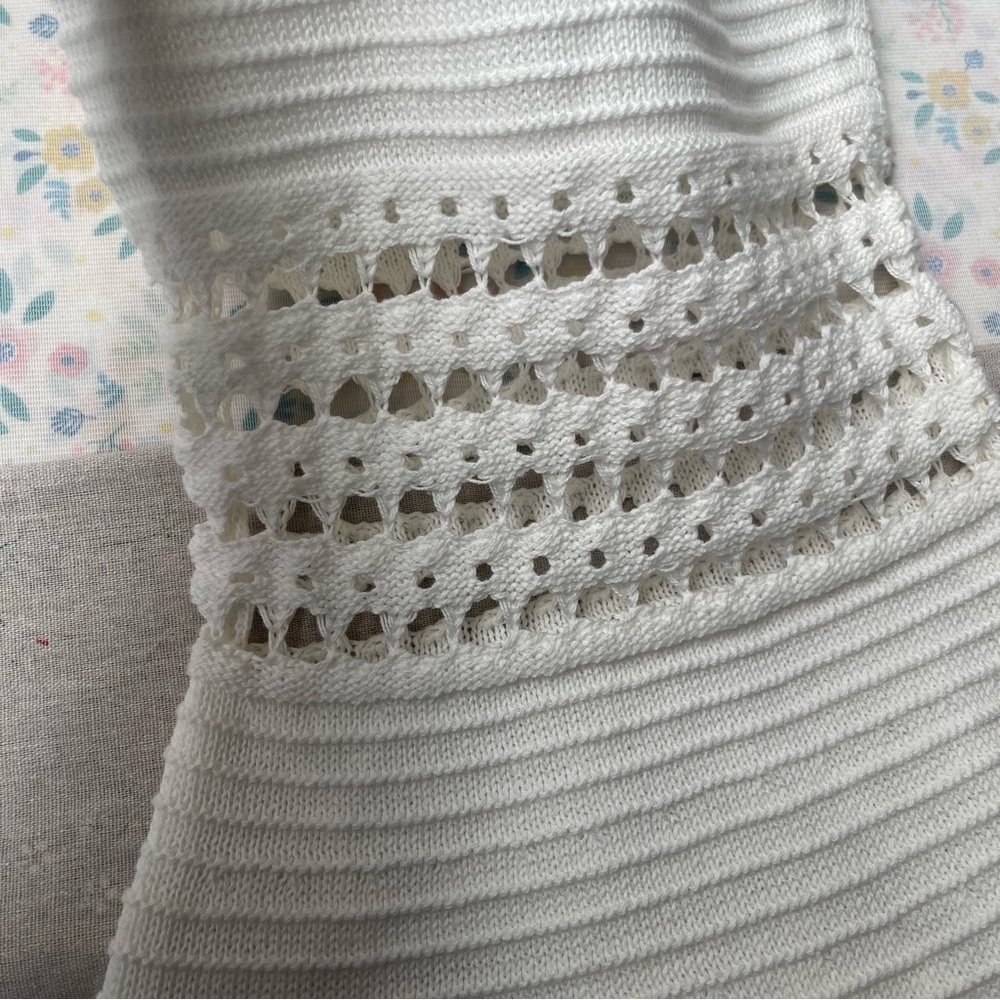Miu Miu White Strapless Crochet Knit Dress - Picture 5 of 9